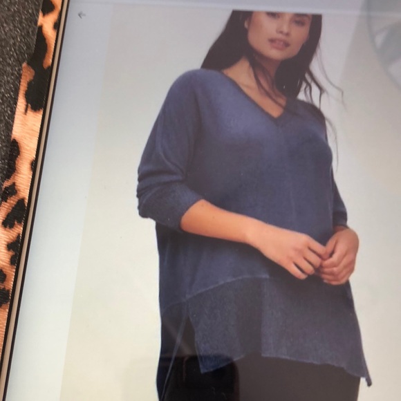 DOLMAN SLEEVE SWEATER IN WASHED  NAVY BLUE - Picture 3 of 7